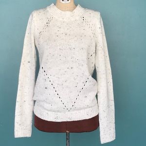Cream Button Down Sweater Long Sleeve Pullover